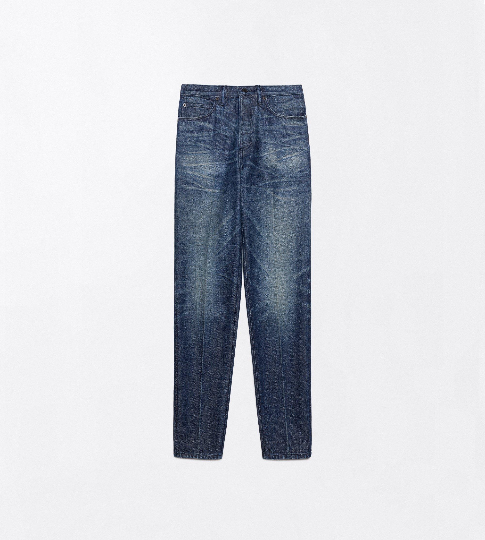 STONEWASHED DENIM HIGH WAIST STRAIGHT LEG MILA FIT DENIM PANTS