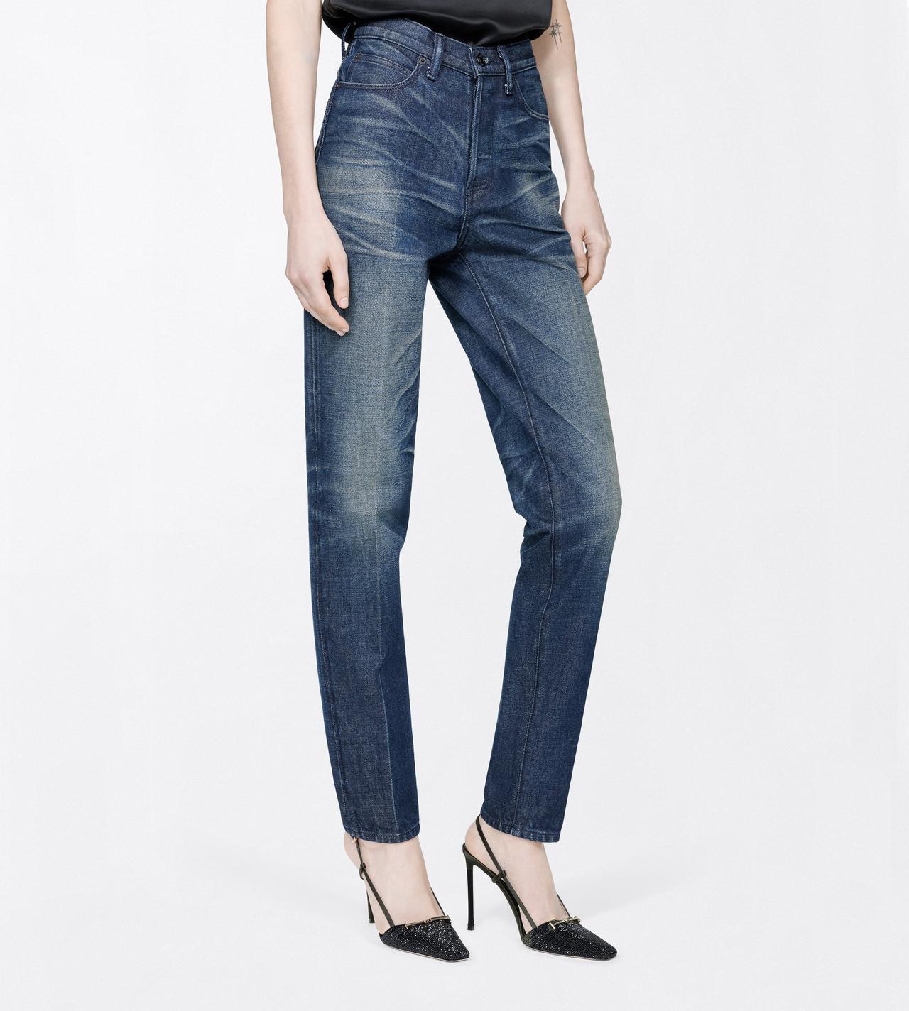 TOM FORD DENIM MIDNIGHT STONEWASHED DENIM HIGH WAIST STRAIGHT LEG MILA FIT DENIM PANTS