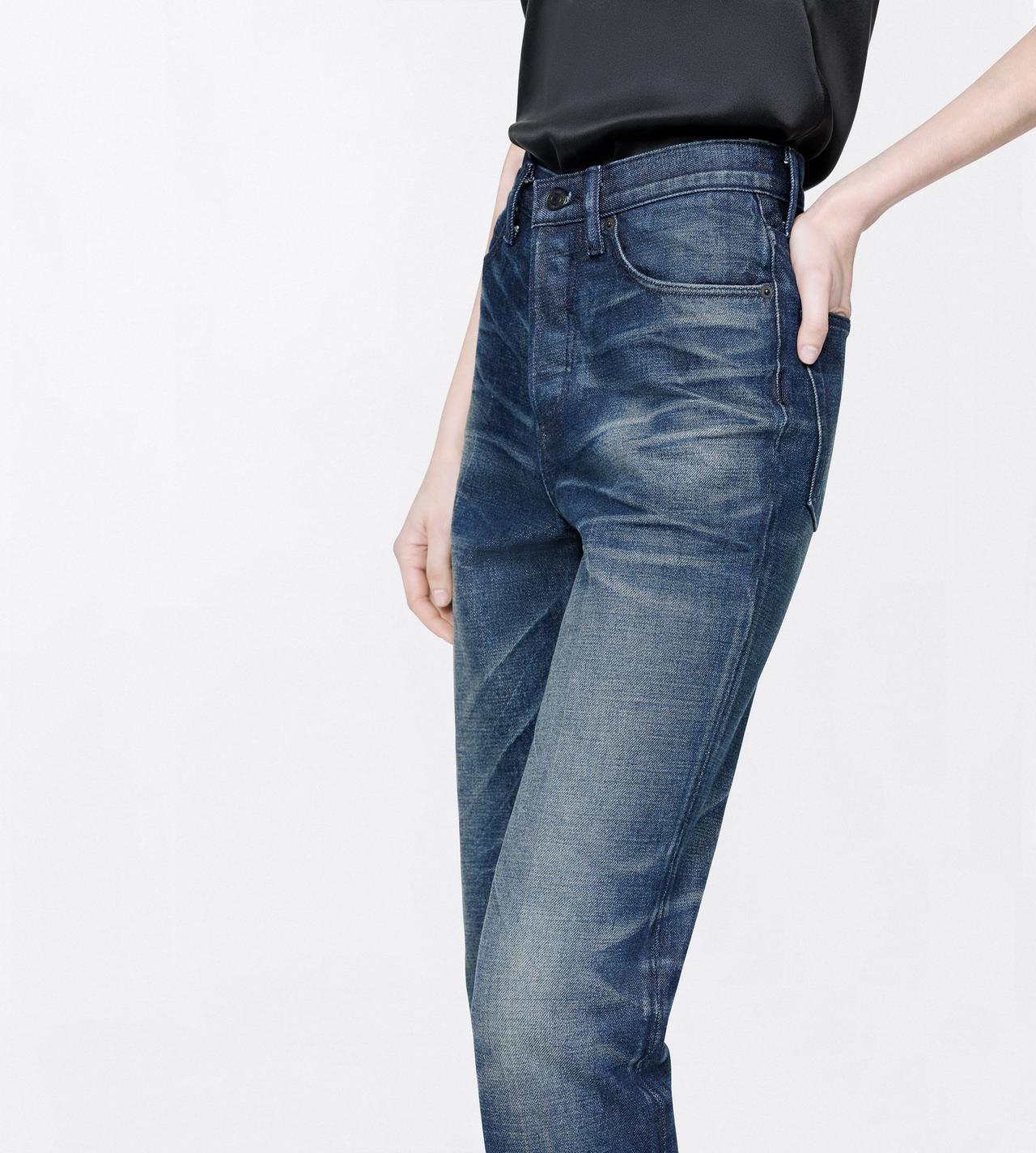 TOM FORD DENIM MIDNIGHT STONEWASHED DENIM HIGH WAIST STRAIGHT LEG MILA FIT DENIM PANTS