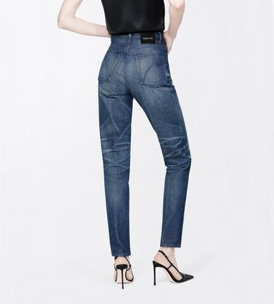 TOM FORD DENIM MIDNIGHT STONEWASHED DENIM HIGH WAIST STRAIGHT LEG MILA FIT DENIM PANTS