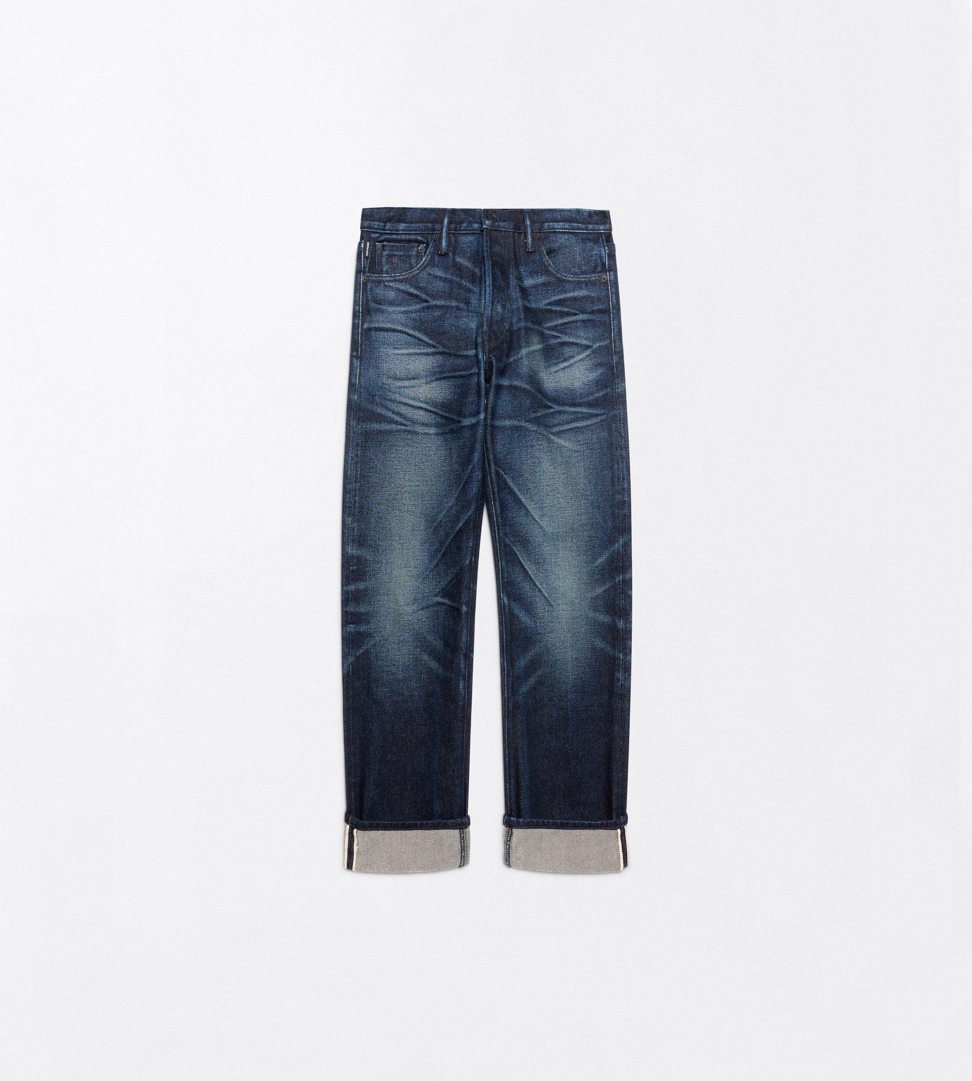 STONEWASHED DENIM LOW WAIST BOYFRIEND DENIM PANTS
