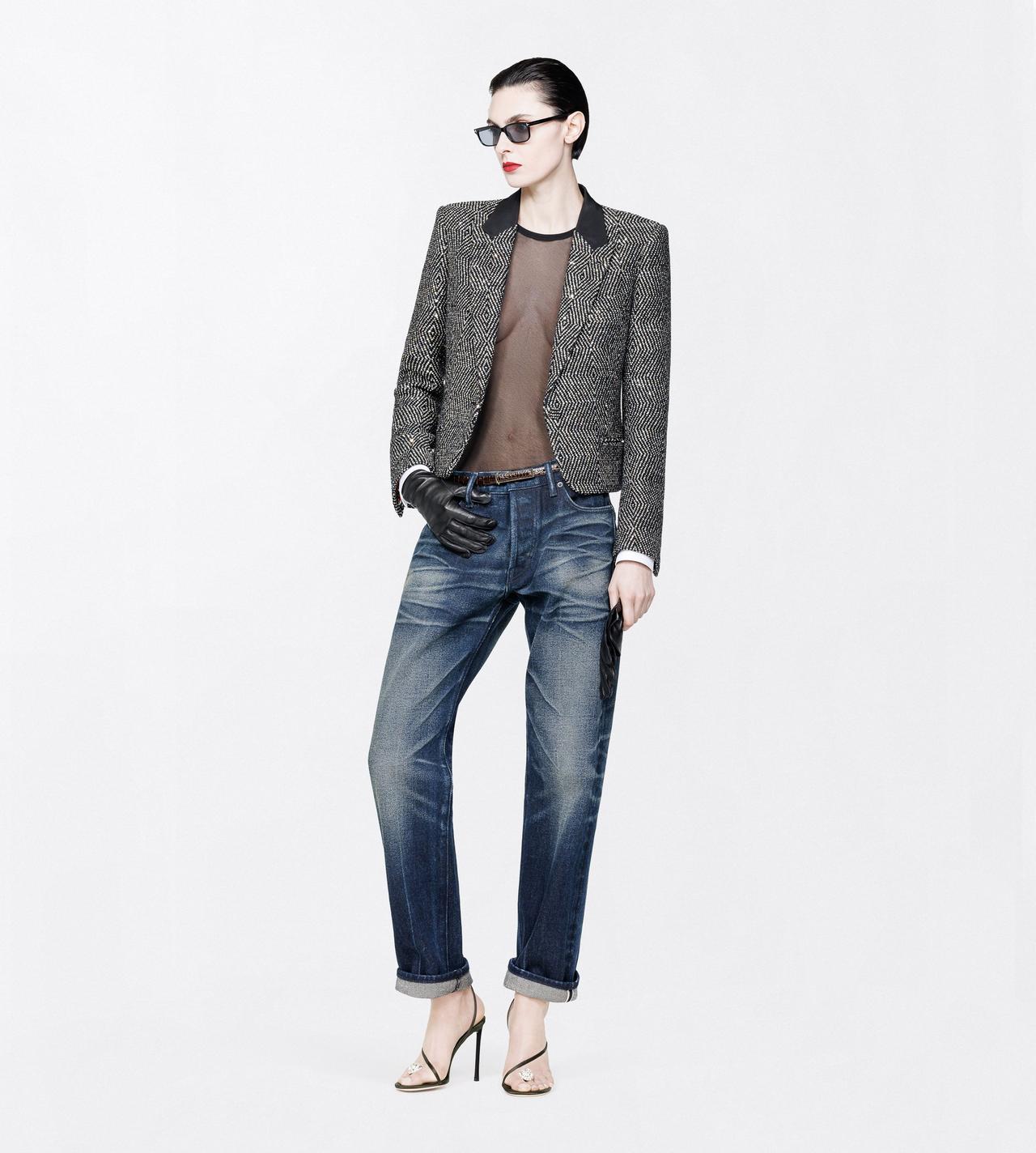TOM FORD DENIM MIDNIGHT STONEWASHED DENIM LOW WAIST BOYFRIEND DENIM PANTS