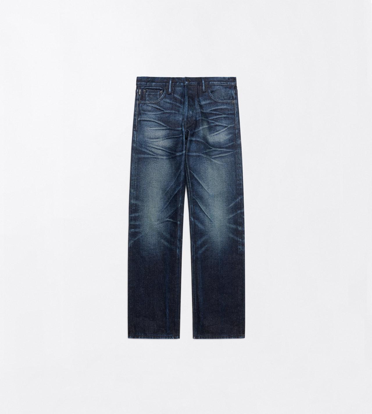 TOM FORD DENIM WASHED INDIGO LOW WAIST WALI FIT SELVEDGE DENIM PANTS