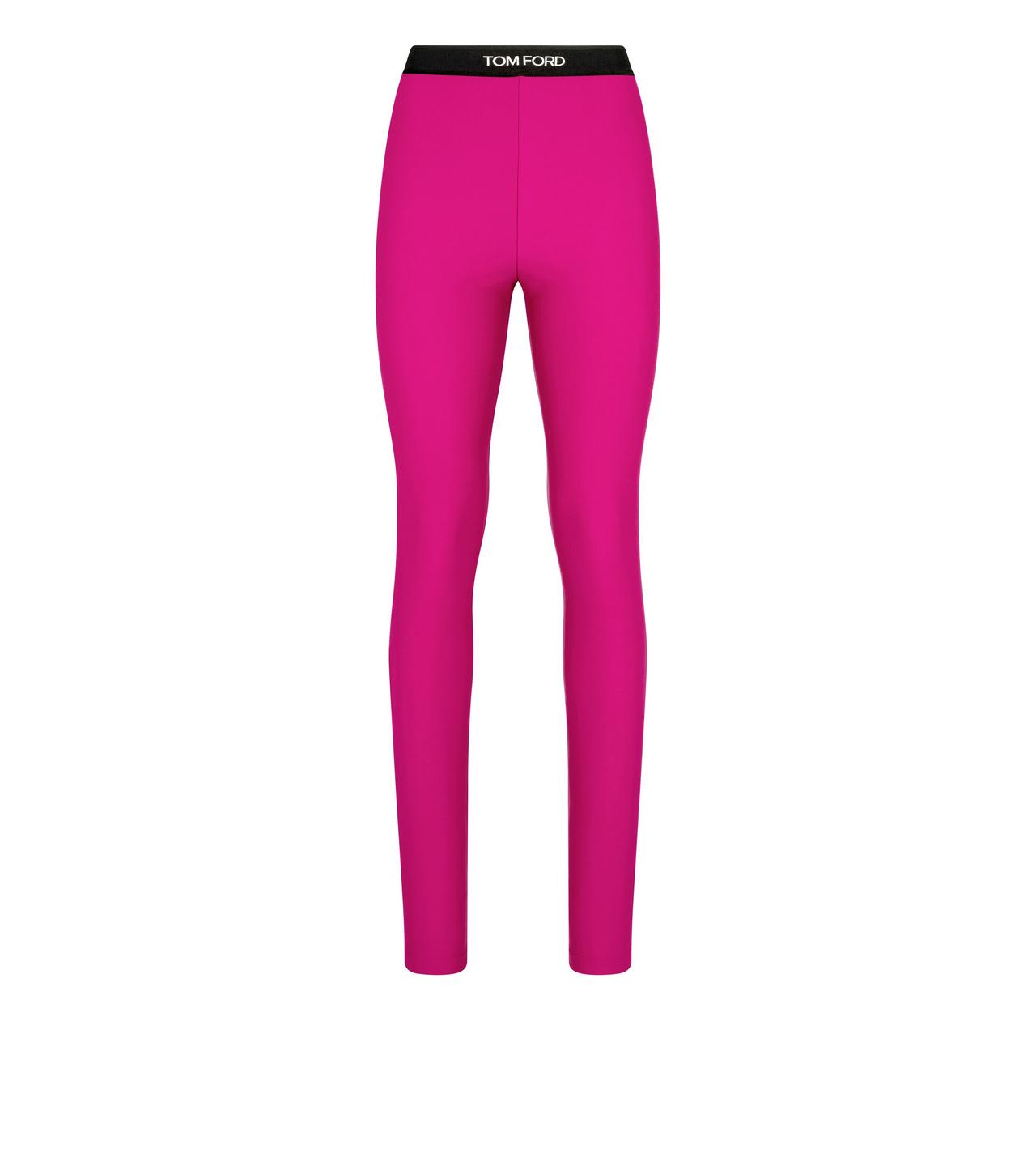 TOM FORD - STRETCH VELVET LEGGINGS WITH LOGO - Eleonora Bonucci