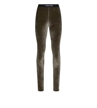 STRETCH VELVET SIGNATURE LEGGINGS image number 0