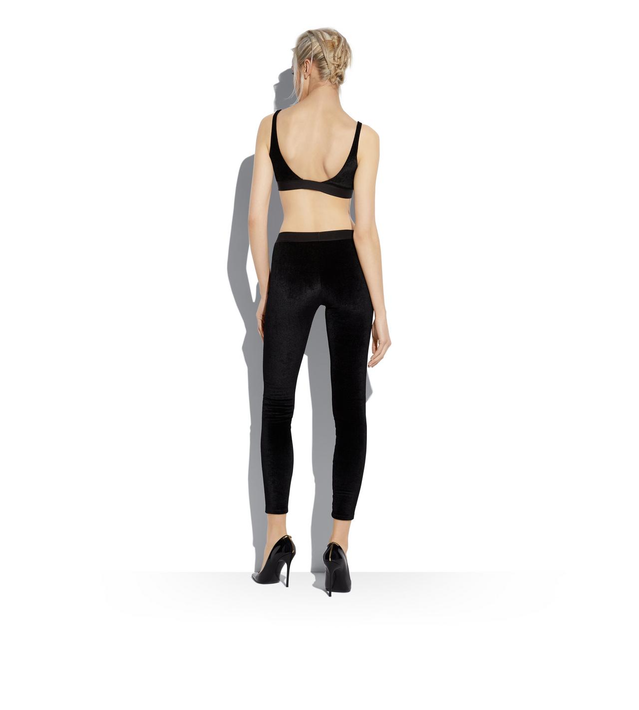 TOM FORD LEGGINGS STRETCH VELVET SIGNATURE Donna