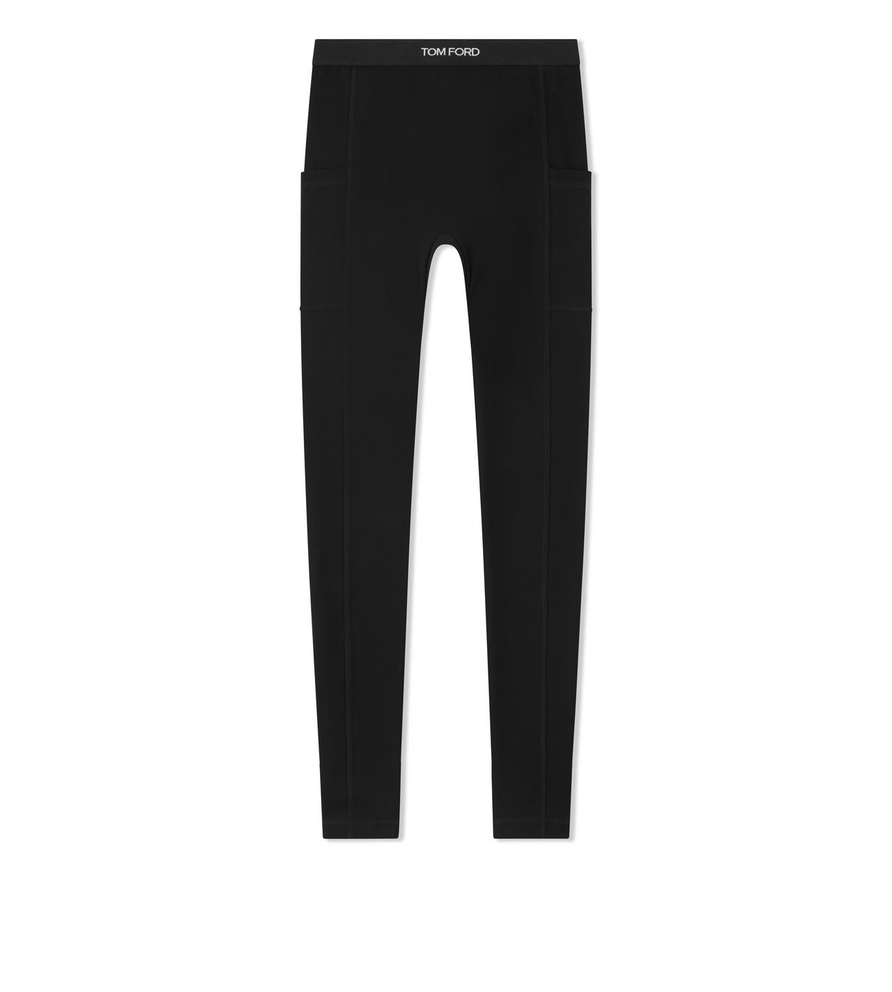 STRETCH VISCOSE LEGGINGS WITH SIDE POCKETS image number 0