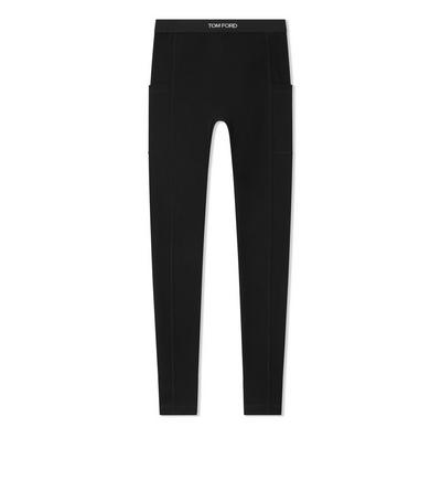 STRETCH VISCOSE LEGGINGS WITH SIDE POCKETS