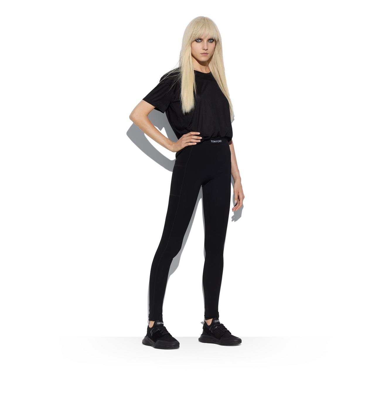 TOM FORD Logo Stretch Lycra Leggings - Black