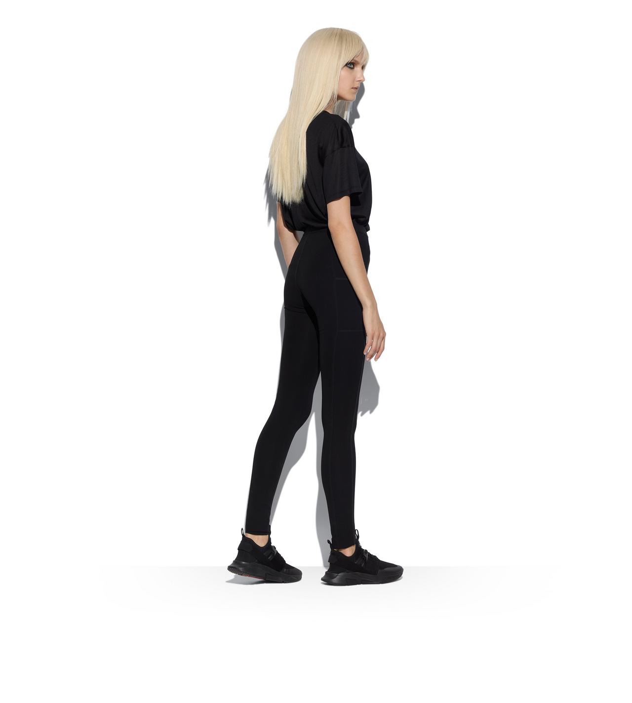 STRETCH VISCOSE LEGGINGS WITH SIDE POCKETS image number 2