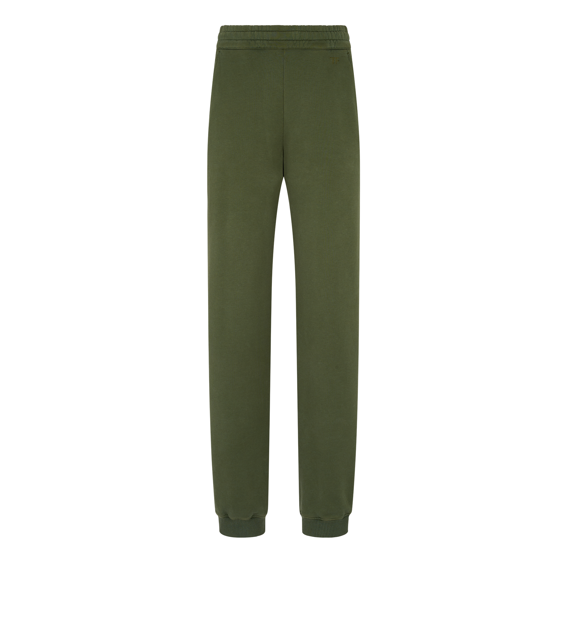 ROUND COTTON SILK JERSEY JOGGERS WITH TONAL TF EMBROIDERED LOGO