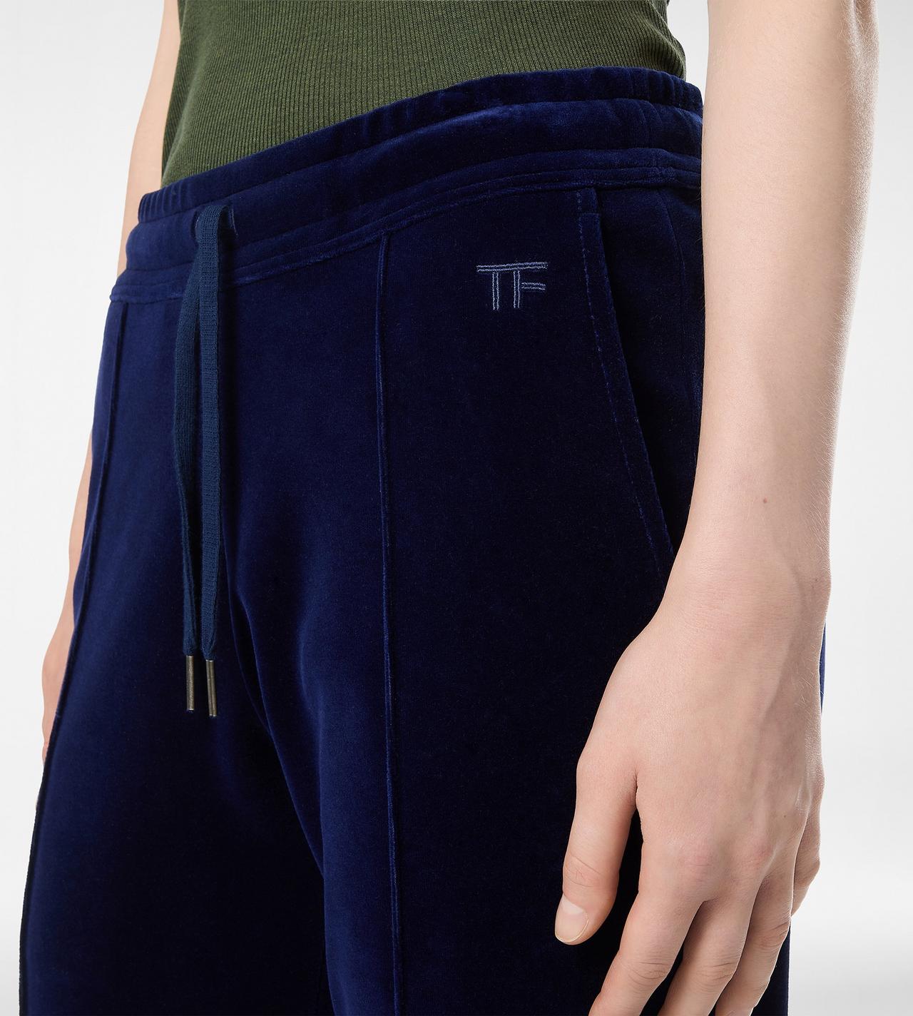 STRETCH COTTON VELOUR JOGGERS WITH TONAL TF EMBROIDERED LOGO image number 1