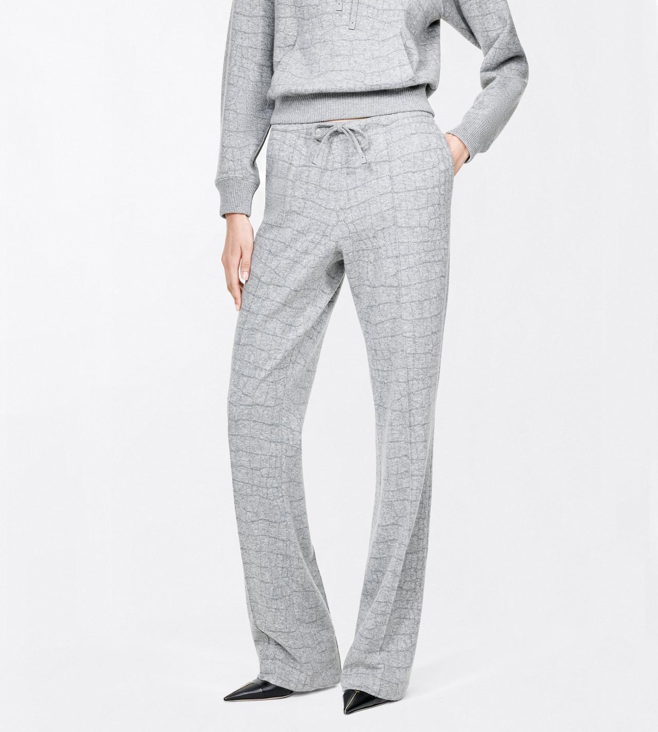 TOM FORD CASHMERE COTTON BLEND GREY MELANGE CASHMERE COTTON CROCO JACQUARD JERSEY JOGGERS