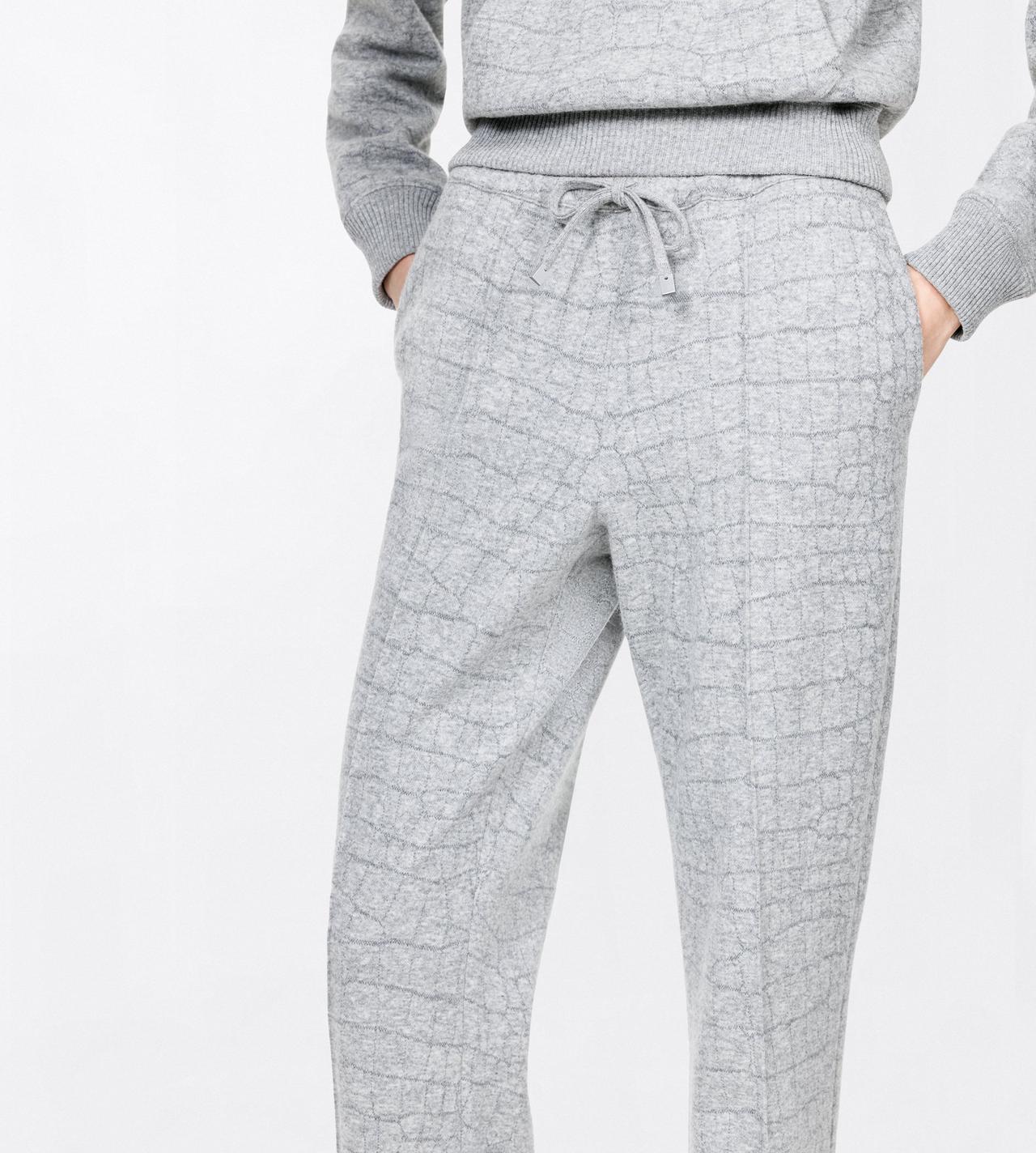 TOM FORD CASHMERE COTTON BLEND GREY MELANGE CASHMERE COTTON CROCO JACQUARD JERSEY JOGGERS