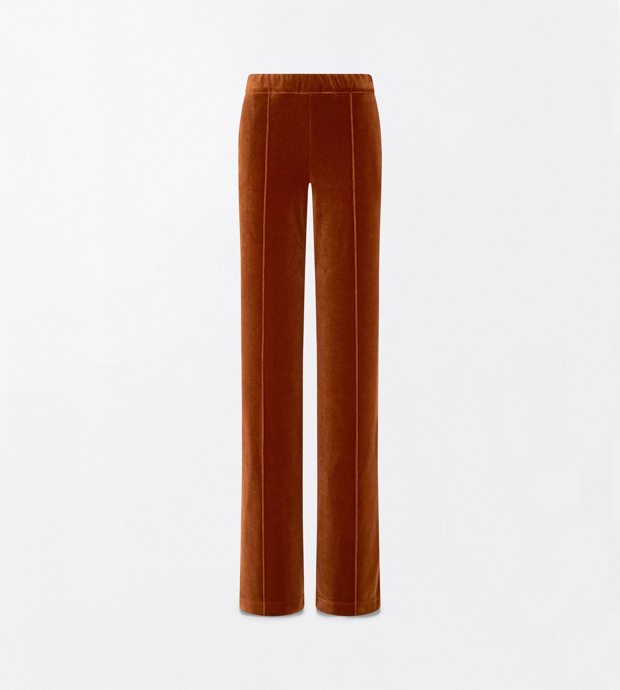 STRETCH COTTON VELOUR JOGGERS WITH TONAL TF EMBROIDERED LOGO