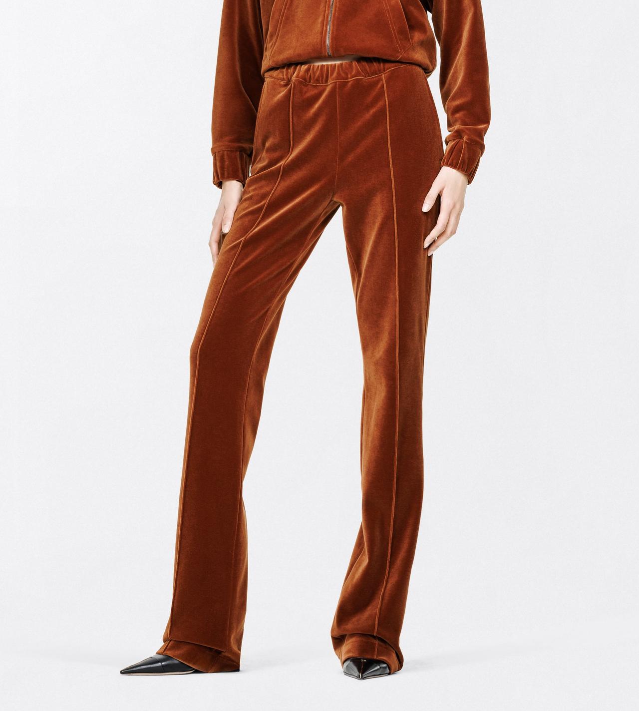 TOM FORD  HAZELNUT STRETCH COTTON VELOUR JOGGERS WITH TONAL TF EMBROIDERED LOGO
