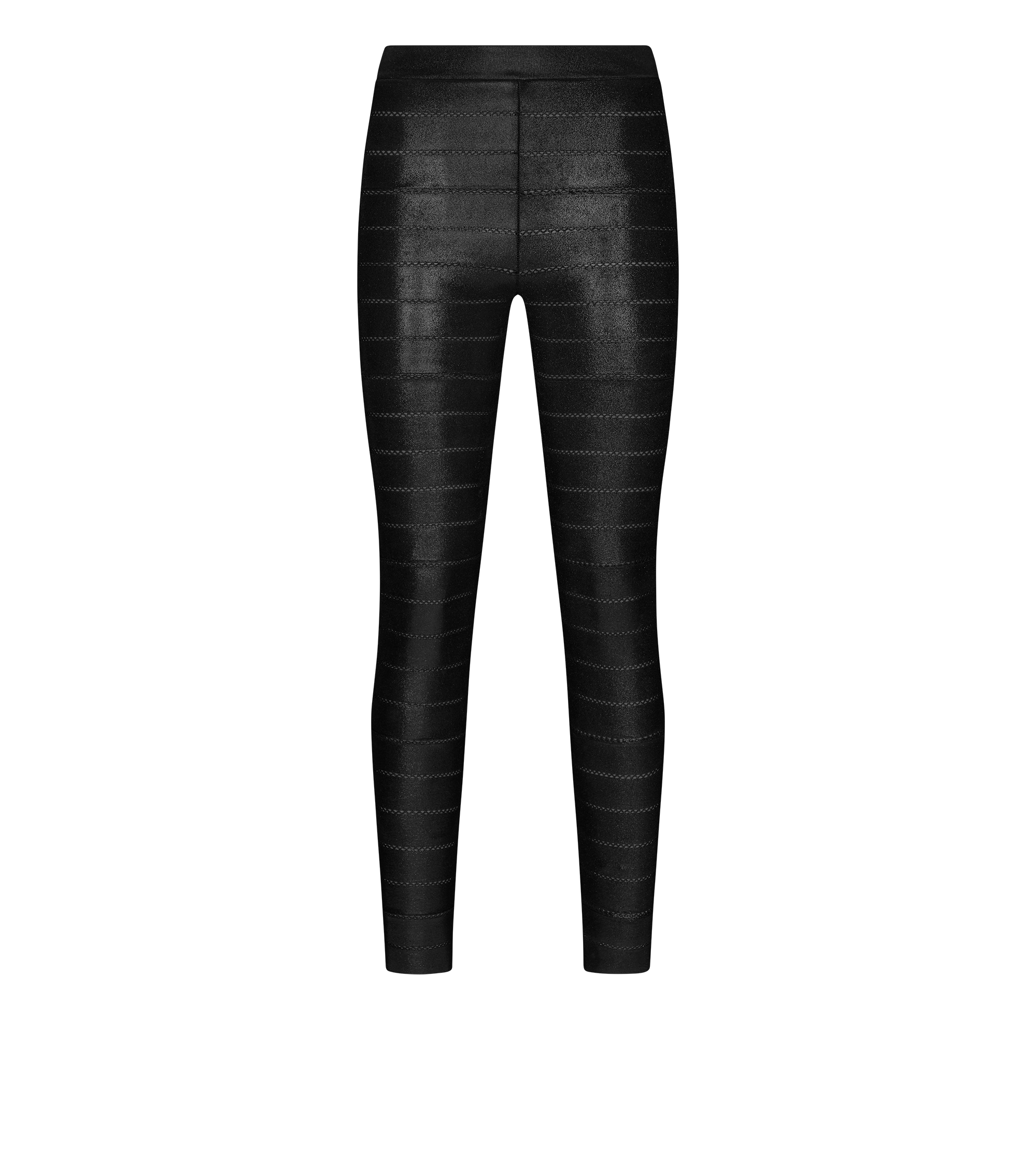 WET LOOK STRETCH VISCOSE INTARSIA LEGGINGS