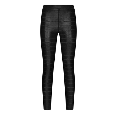 WET LOOK STRETCH VISCOSE INTARSIA LEGGINGS image number 0