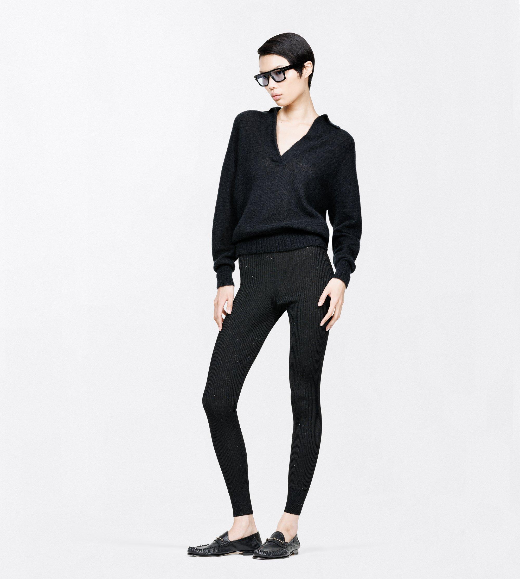 COMPACT LUREX VISCOSE MIXED RIB WITH MICRO SEQUINS LEGGINGS