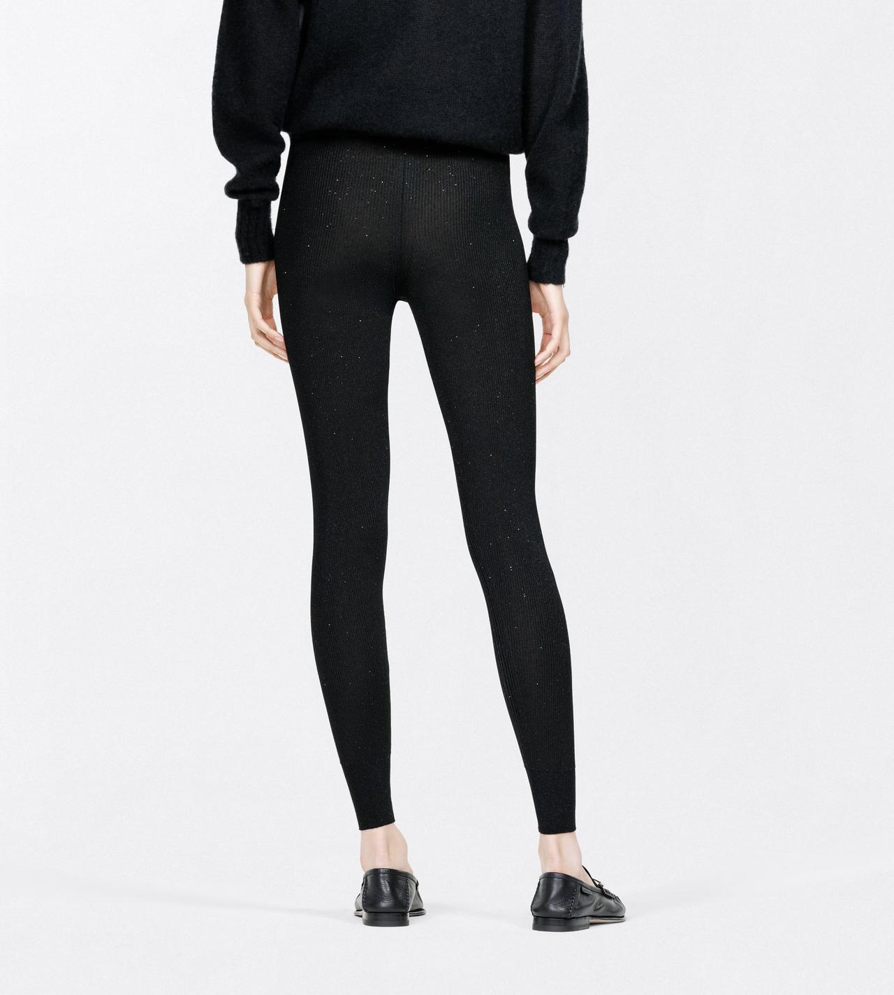 TOM FORD VISCOSE BLEND BLACK COMPACT LUREX VISCOSE MIXED RIB WITH MICRO SEQUINS LEGGINGS