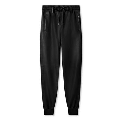 PERFORATED LEATHER JOGGING PANTS image number 0