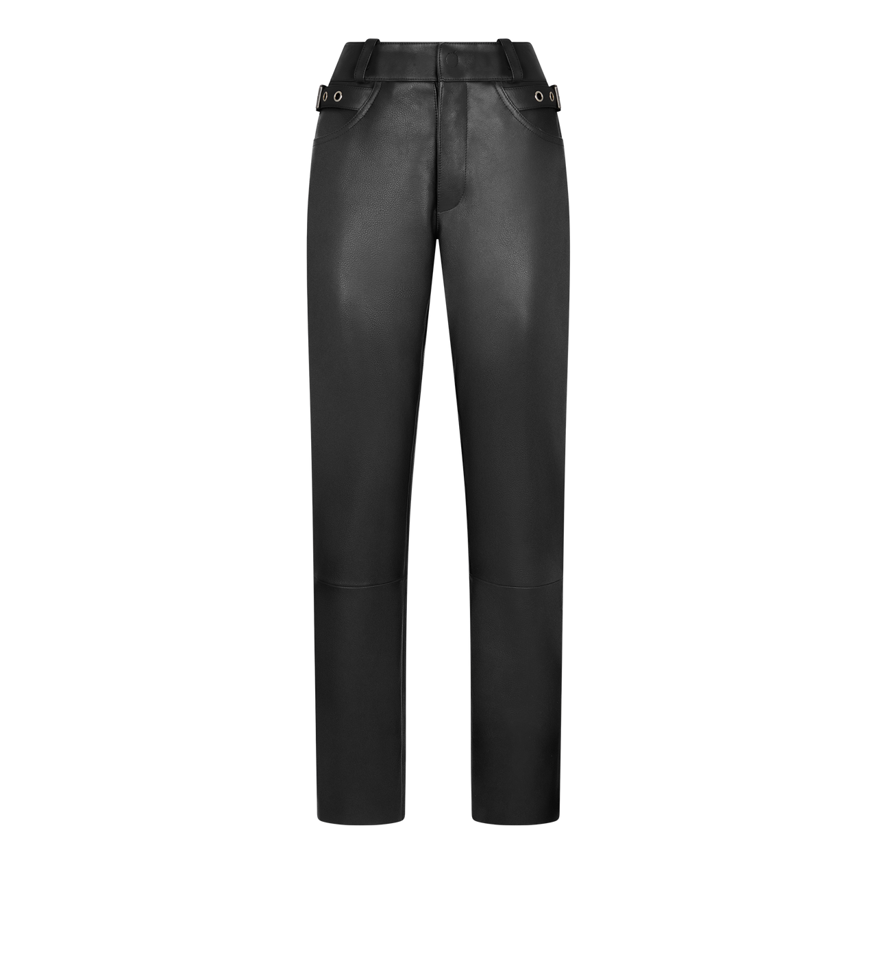 TEXTURED GRAIN LEATHER LEATHER BIKER PANTS image number 0
