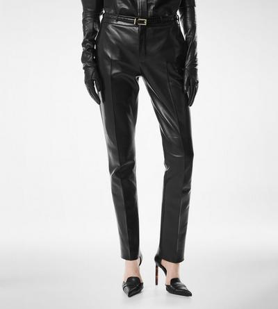 SILKY GUANTERIA LEATHER CIGARETTE PANTS image number 3