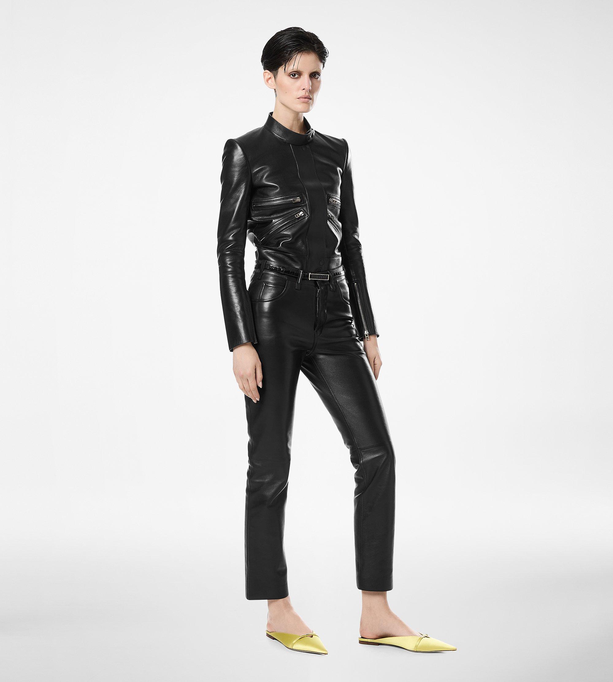 NAPPA LEATHER FIVE-POCKET PANTS WITH TF DEBOSSED LOGO | TOM FORD