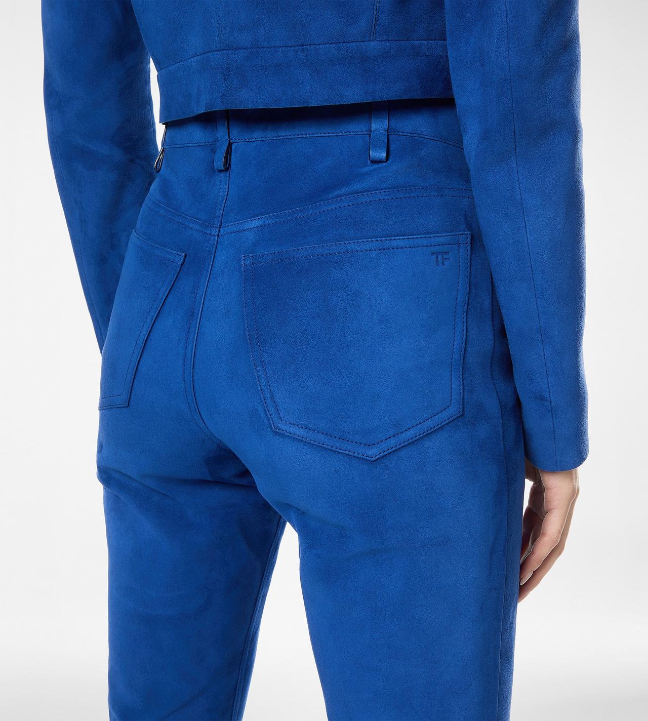 SOFT LAMB SUEDE FIVE-POCKET PANTS WITH TF DEBOSSED LOGO image number 1