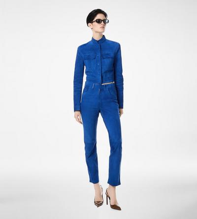 SOFT LAMB SUEDE FIVE-POCKET PANTS WITH TF DEBOSSED LOGO image number 2