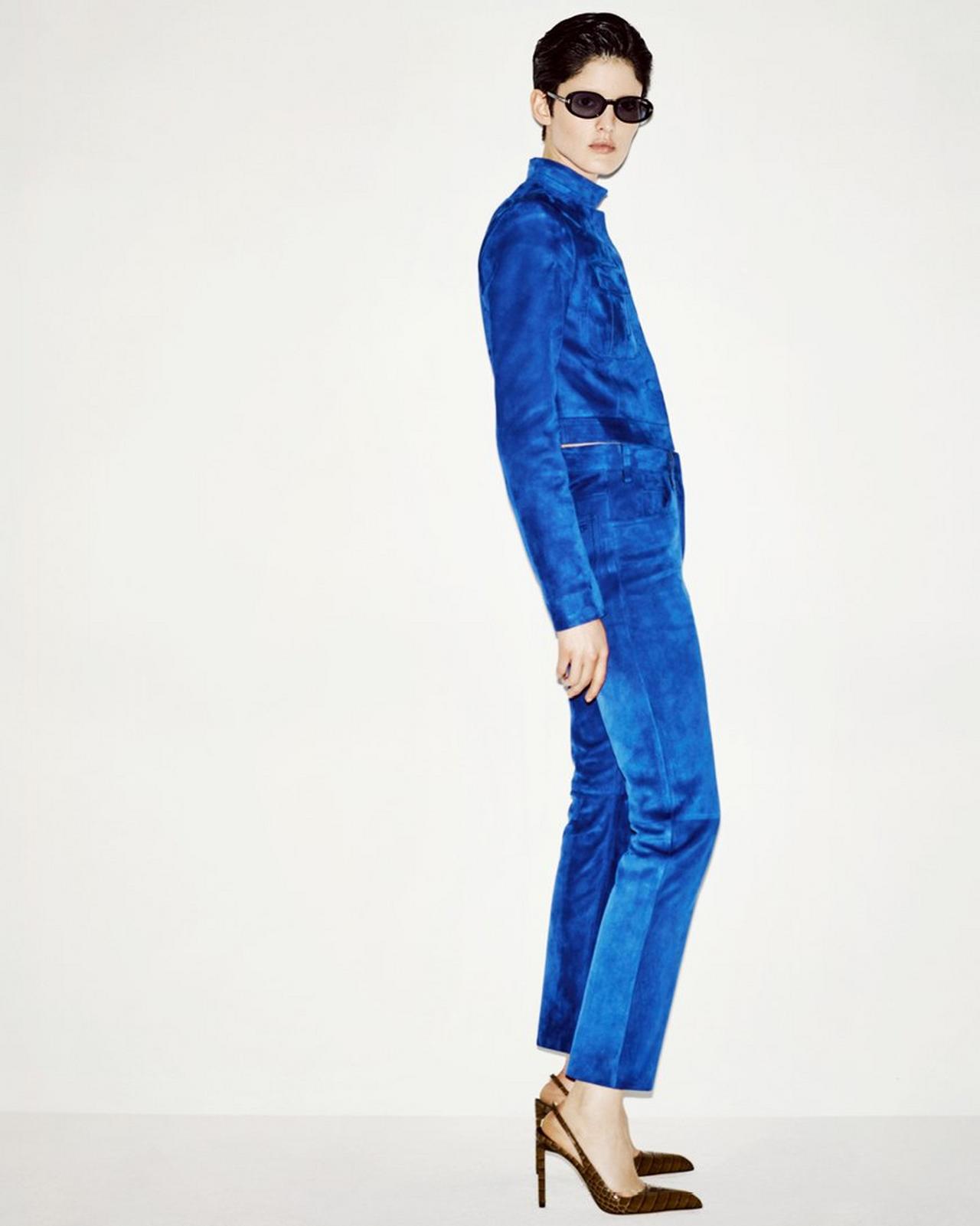 SOFT LAMB SUEDE FIVE-POCKET PANTS WITH TF DEBOSSED LOGO image number 3