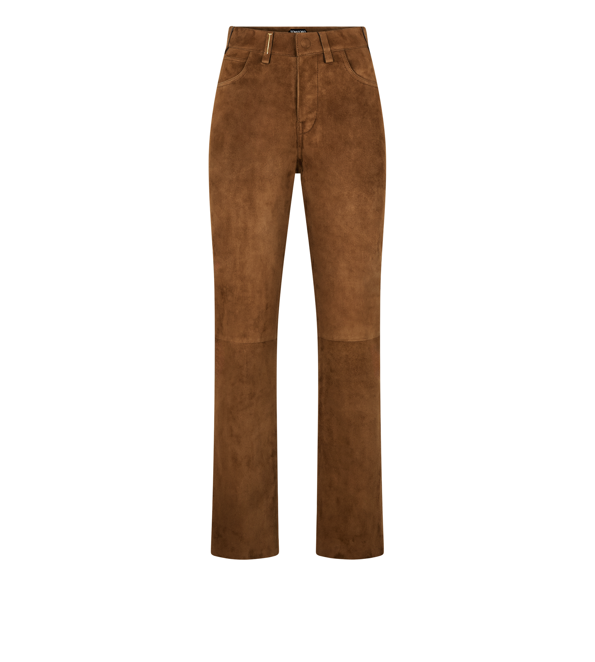 FULL GRAIN LAMB SUEDE FIVE-POCKET PANTS WITH TF DEBOSSED LOGO