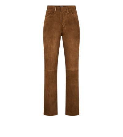 FULL GRAIN LAMB SUEDE FIVE-POCKET PANTS WITH TF DEBOSSED LOGO image number 0