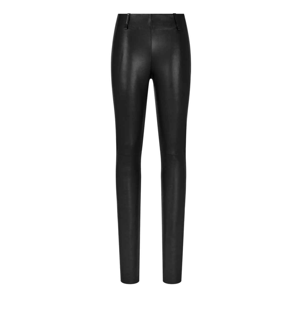 TOM FORD LEATHER BLACK LEGGINGS EN CUIR NAPPA STRETCH AVEC BORDURE EN T