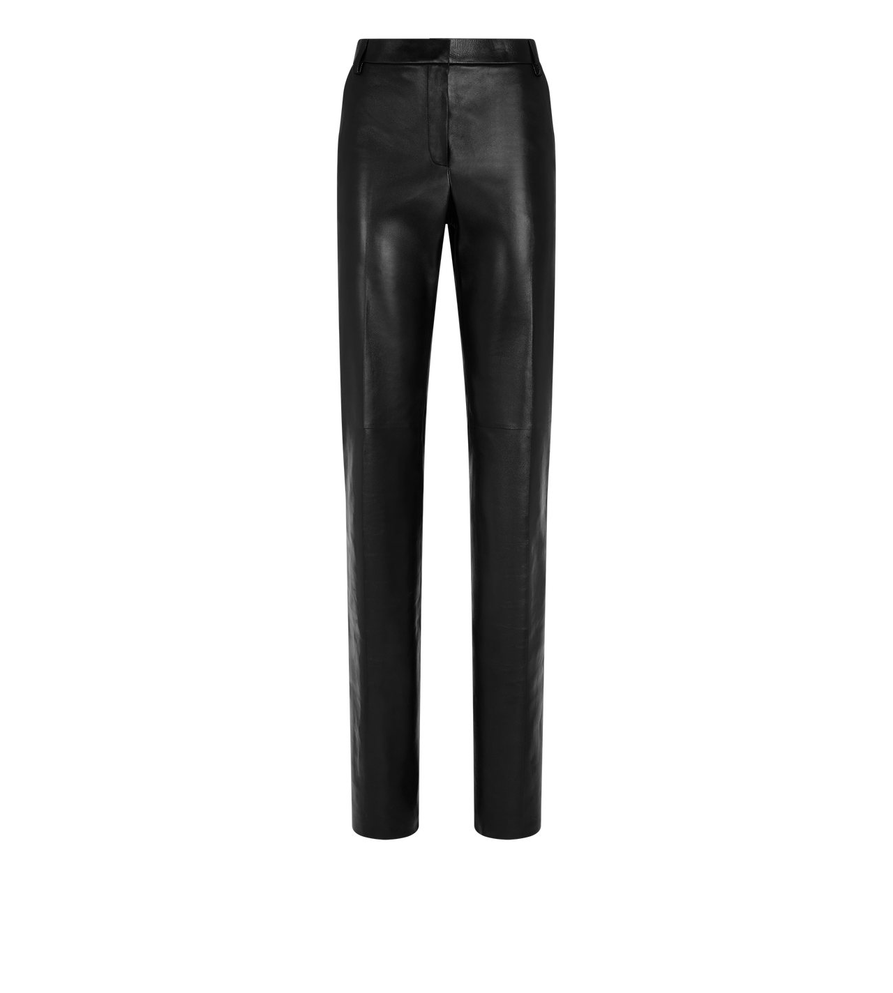 TOM FORD LEATHER BLACK TAILORED STRAIGHT LEATHER PANTS