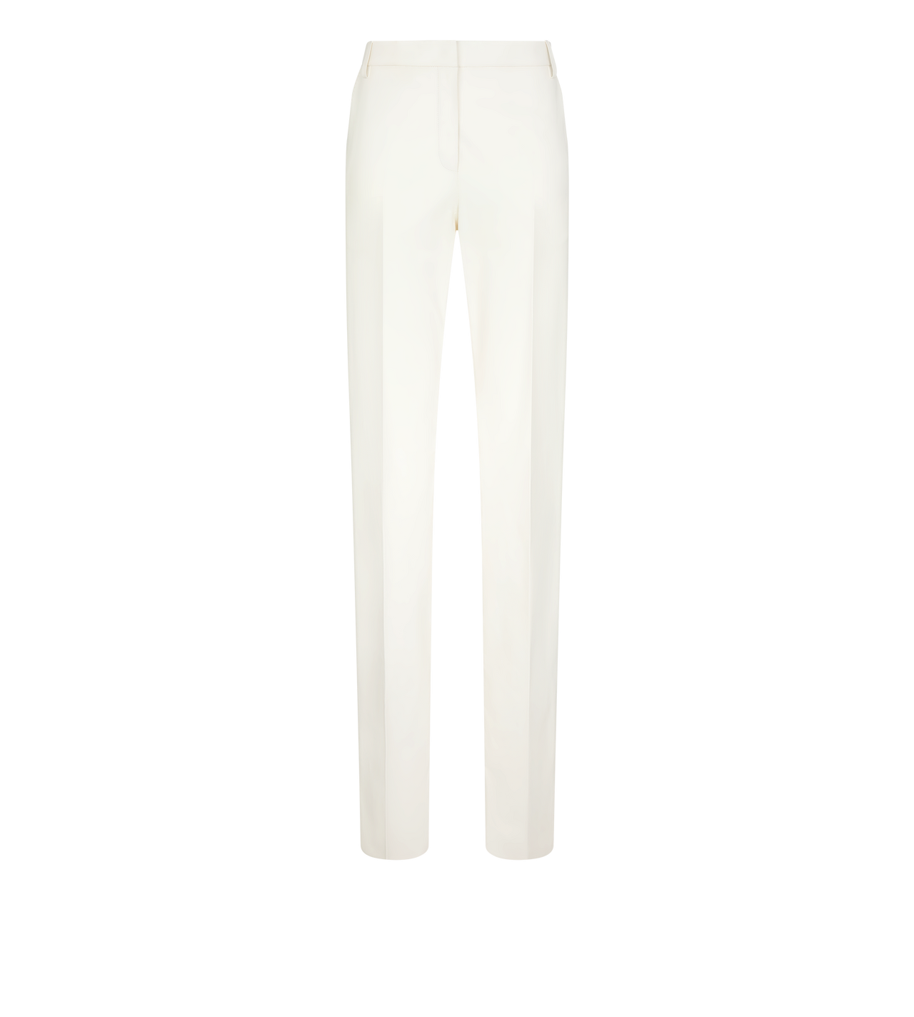 TOM FORD LEATHER OFF WHITE TAILORED STRAIGHT LEATHER PANTS