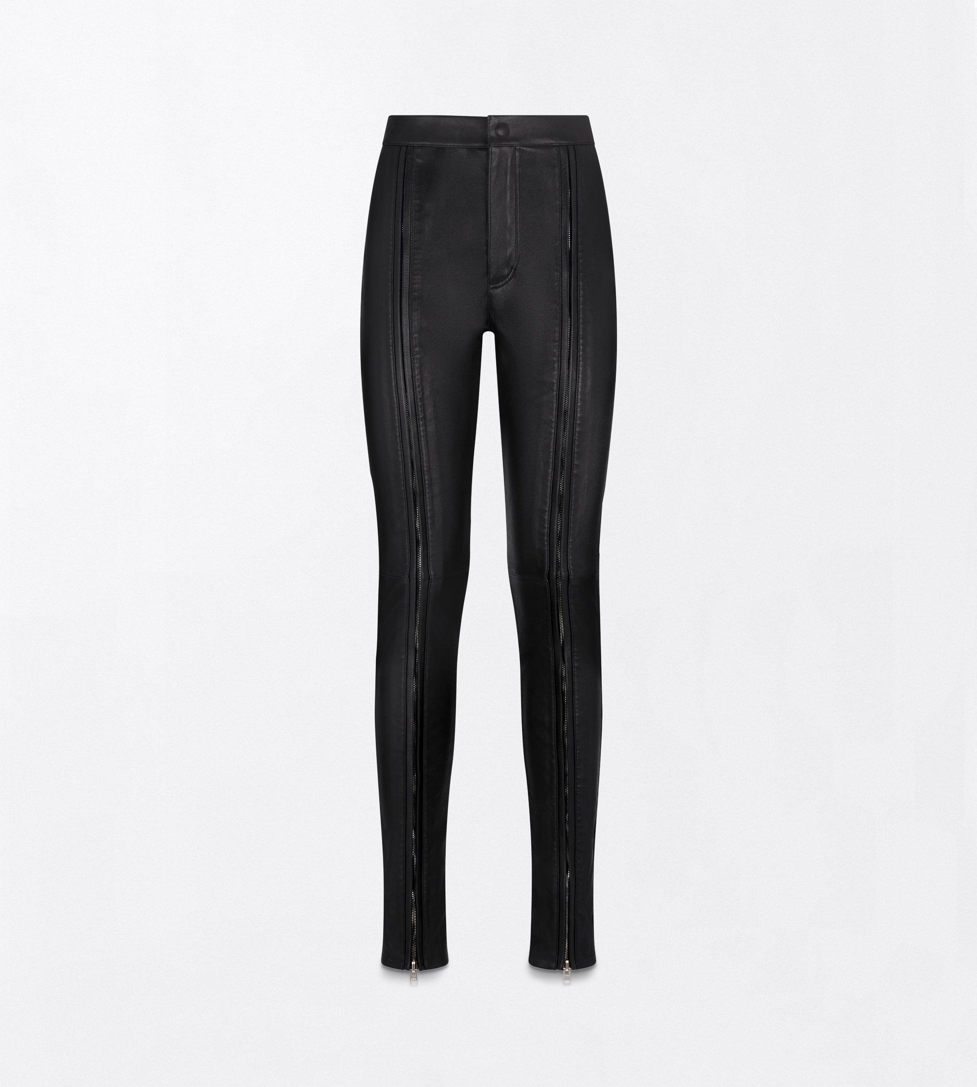 STRETCH NAPPA LEATHER SKINNY PANTS WITH ZIP DETAILS