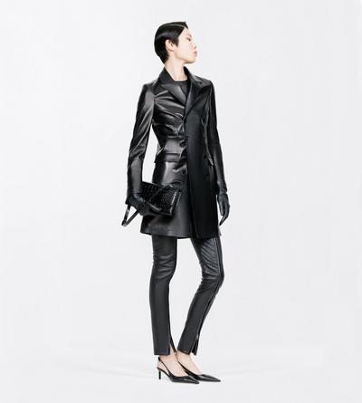 TOM FORD LEATHER BLACK STRETCH NAPPA LEATHER SKINNY PANTS WITH ZIP DETAILS
