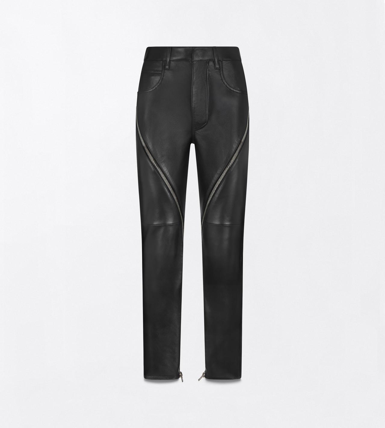 TOM FORD LEATHER BLACK NAPPA LEATHER PANTS WITH ZIP DETAIL