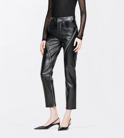 TOM FORD LEATHER BLACK NAPPA LEATHER PANTS WITH ZIP DETAIL