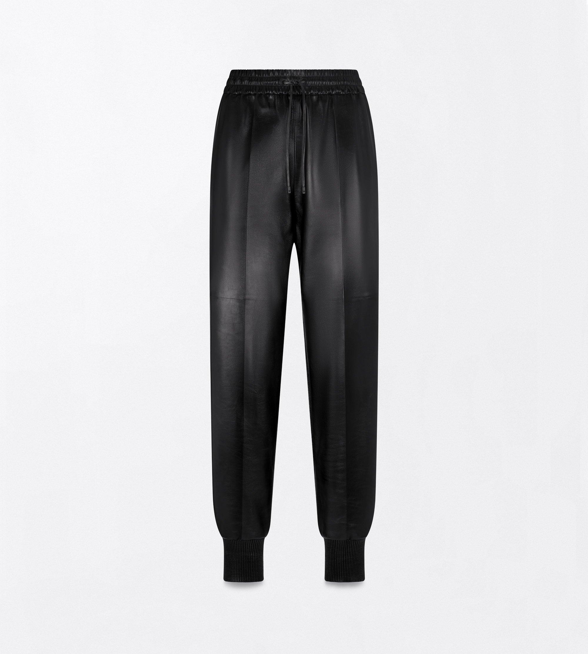 NAPPA LEATHER AND WOOL JOGGERS