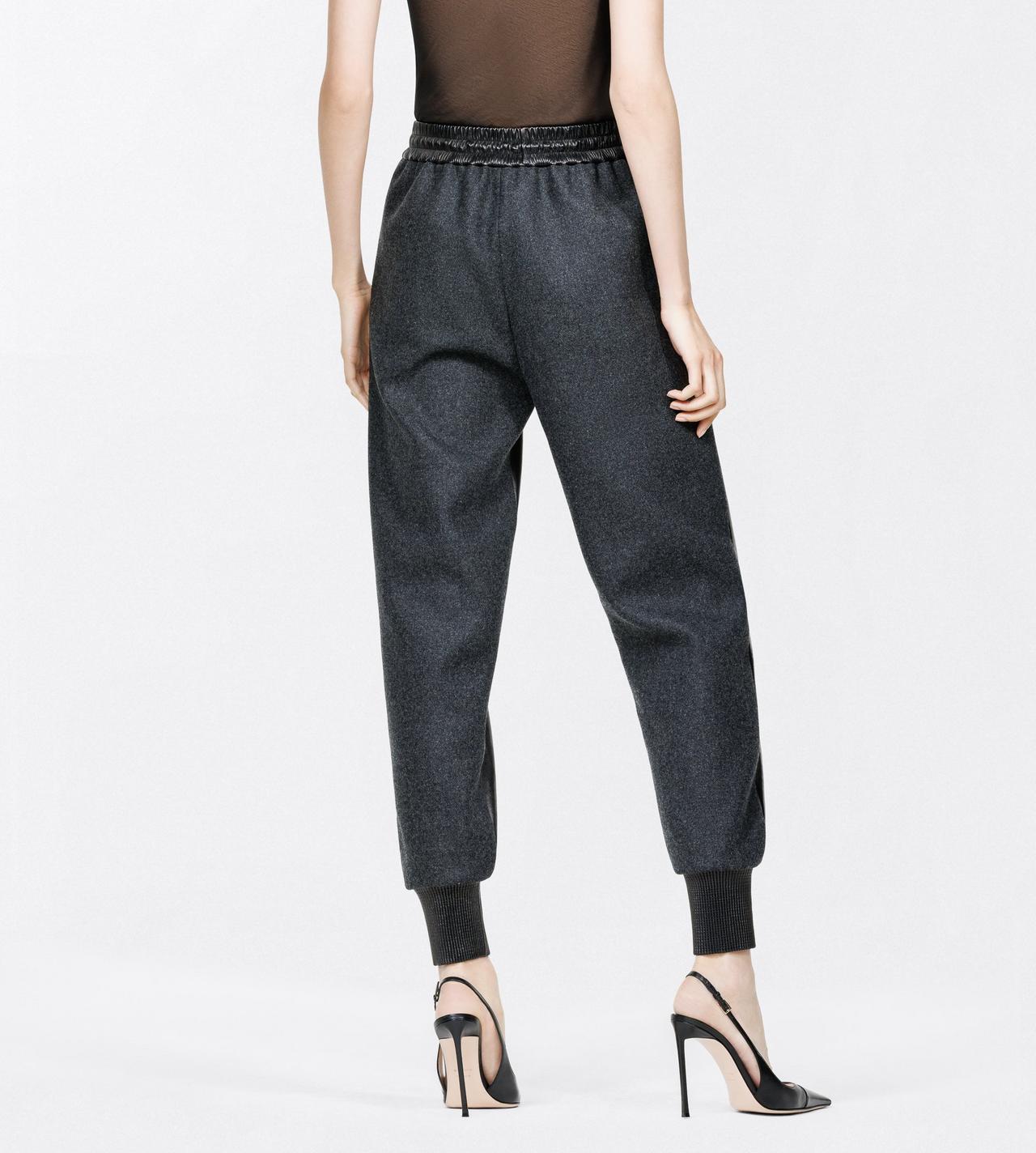 TOM FORD LEATHER COMBO BLACK & MEDIUM GREY NAPPA LEATHER AND WOOL JOGGERS