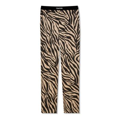 ZEBRA PRINTED SILK PJ PANTS image number 0