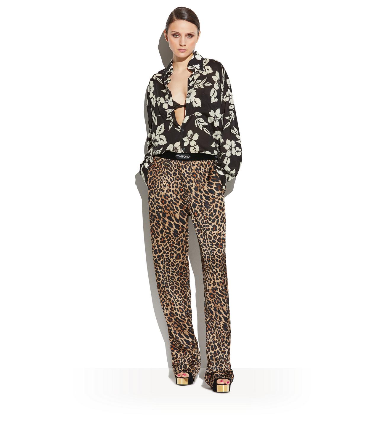 REFLECTED LEOPARD PRINT PJ PANTS image number 3