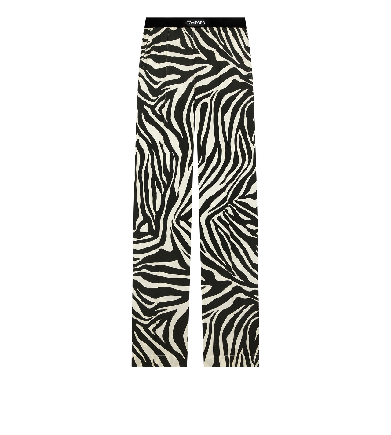 ZEBRA PRINT STRETCH SILK SATIN SIGNATURE PJ PANTS image number 0