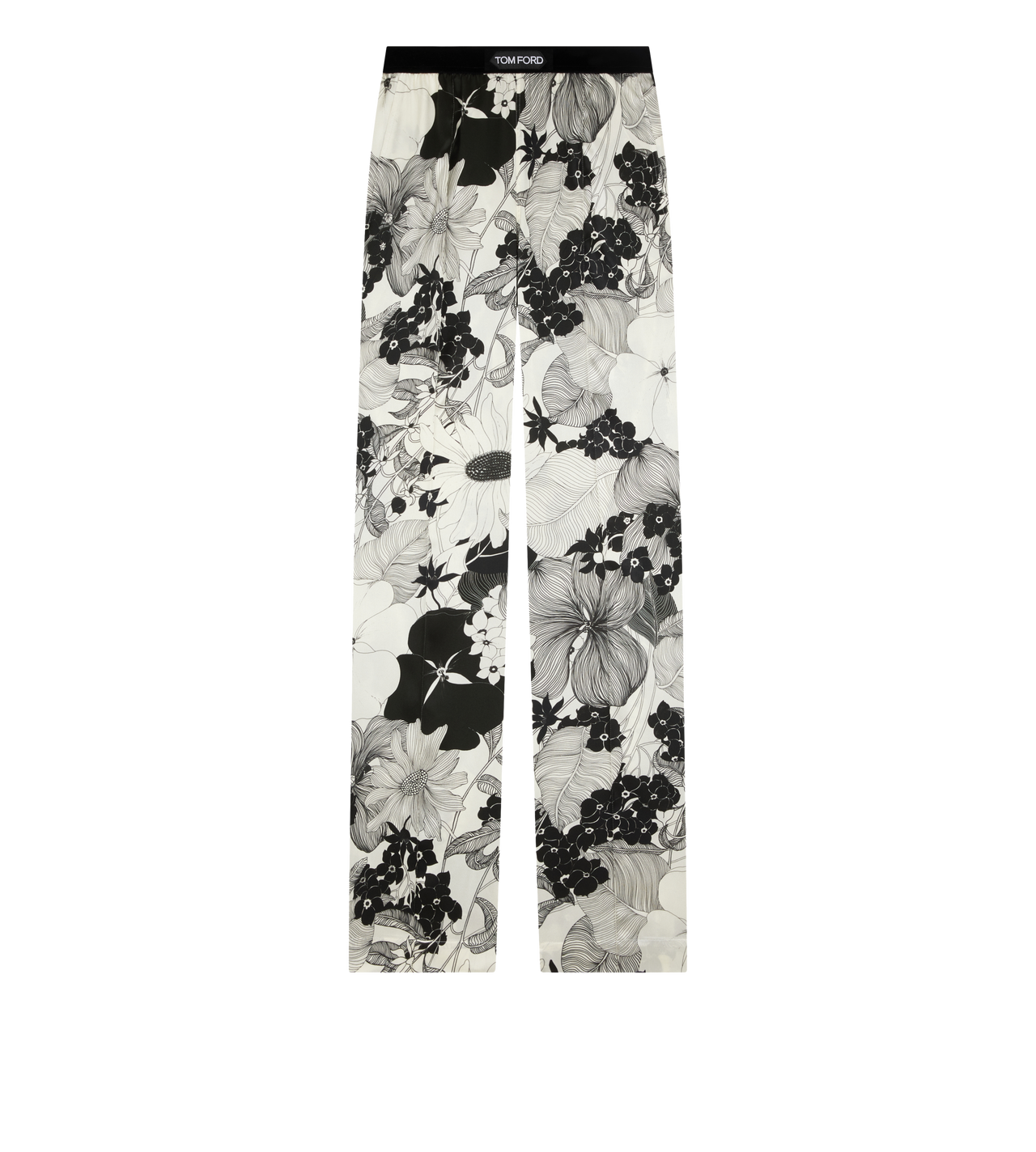 GRAPHIC FLORAL PRINT SIGNATURE SILK PJ PANTS image number 0