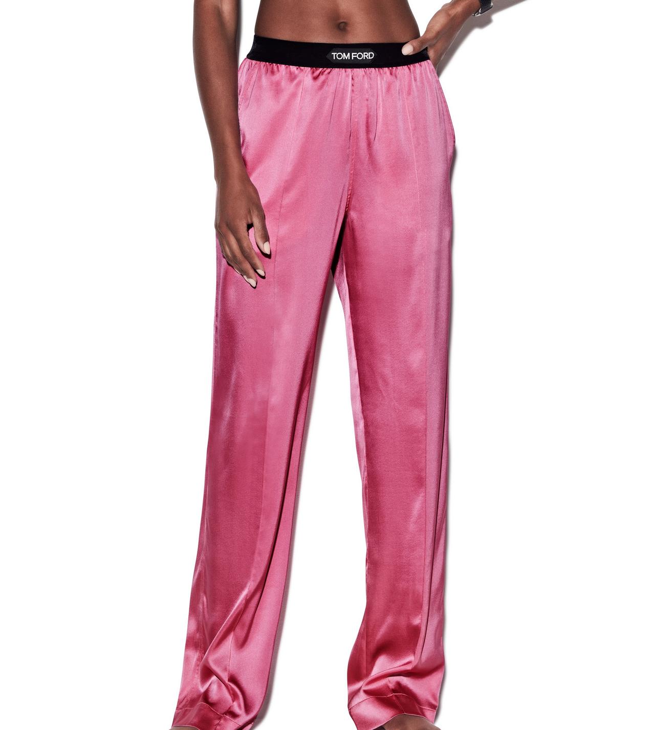 STRETCH SILK SATIN PJ PANTS image number 1