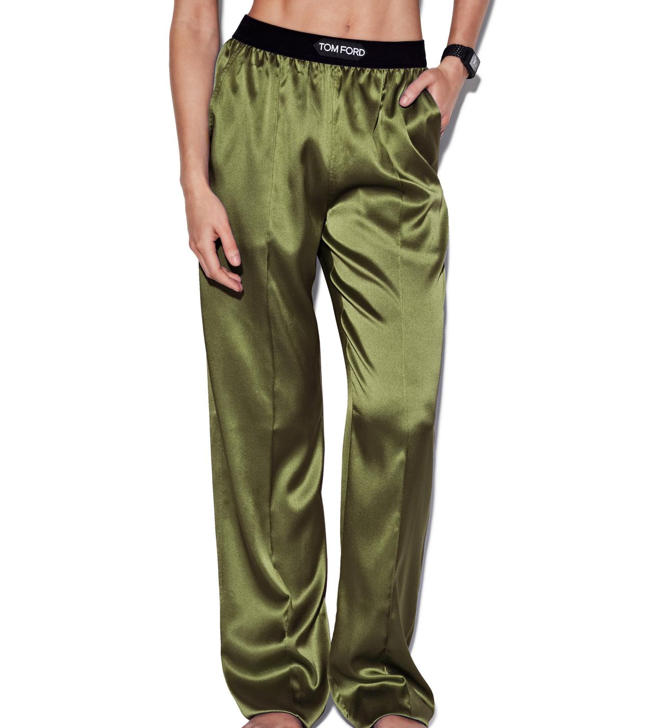 STRETCH SILK SATIN PJ PANTS image number 1