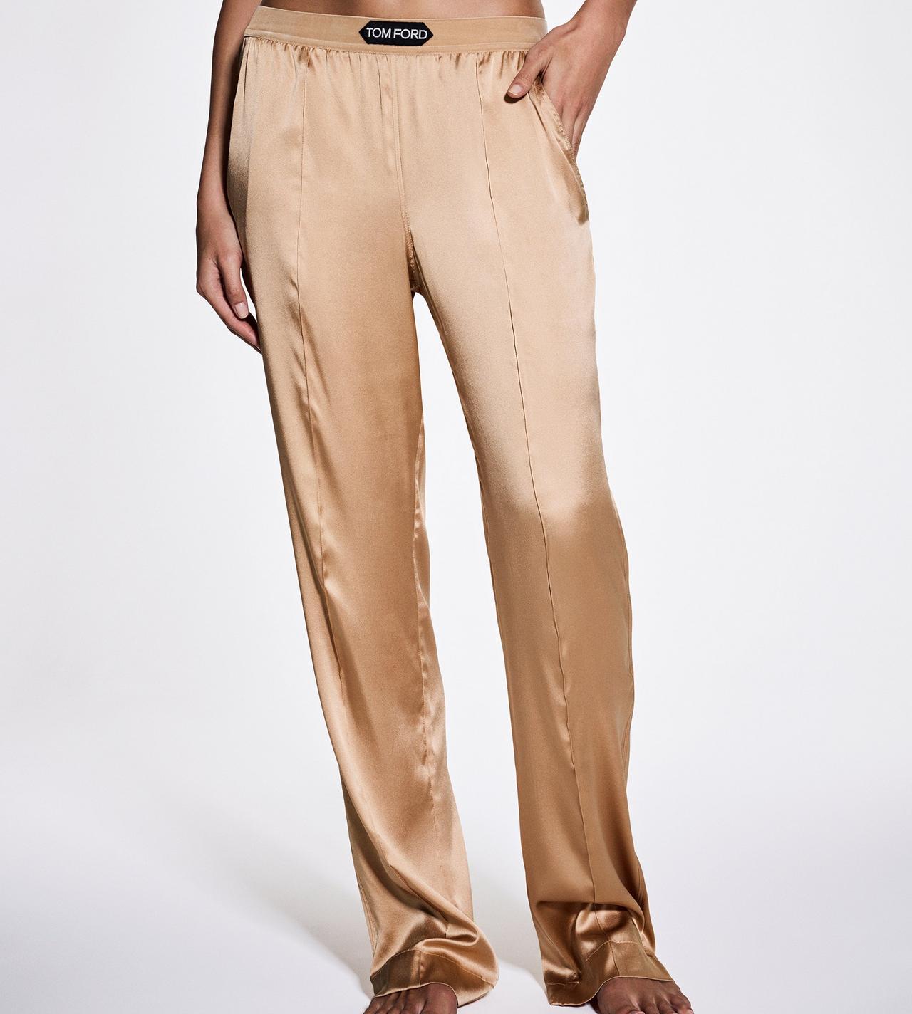 STRETCH SILK SATIN PJ PANTS image number 1