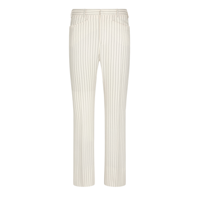 STRIPED WOOL AND SILK BLEND "WALLIS" TAILORED PANTS image number 0
